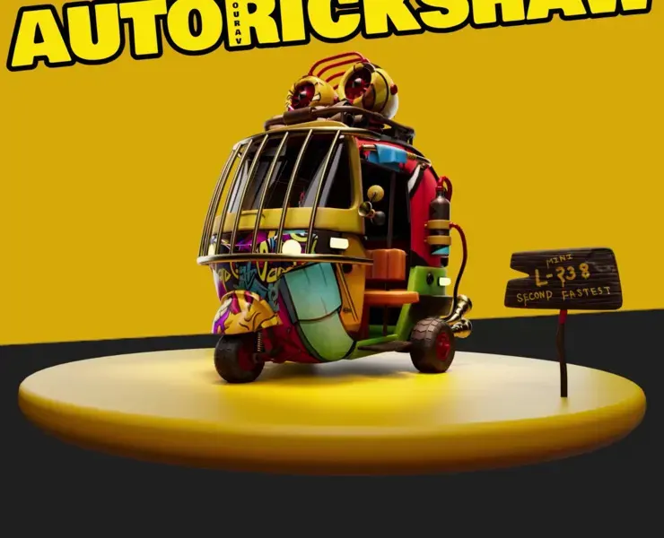 Stylized Vehicle Autorickshaw