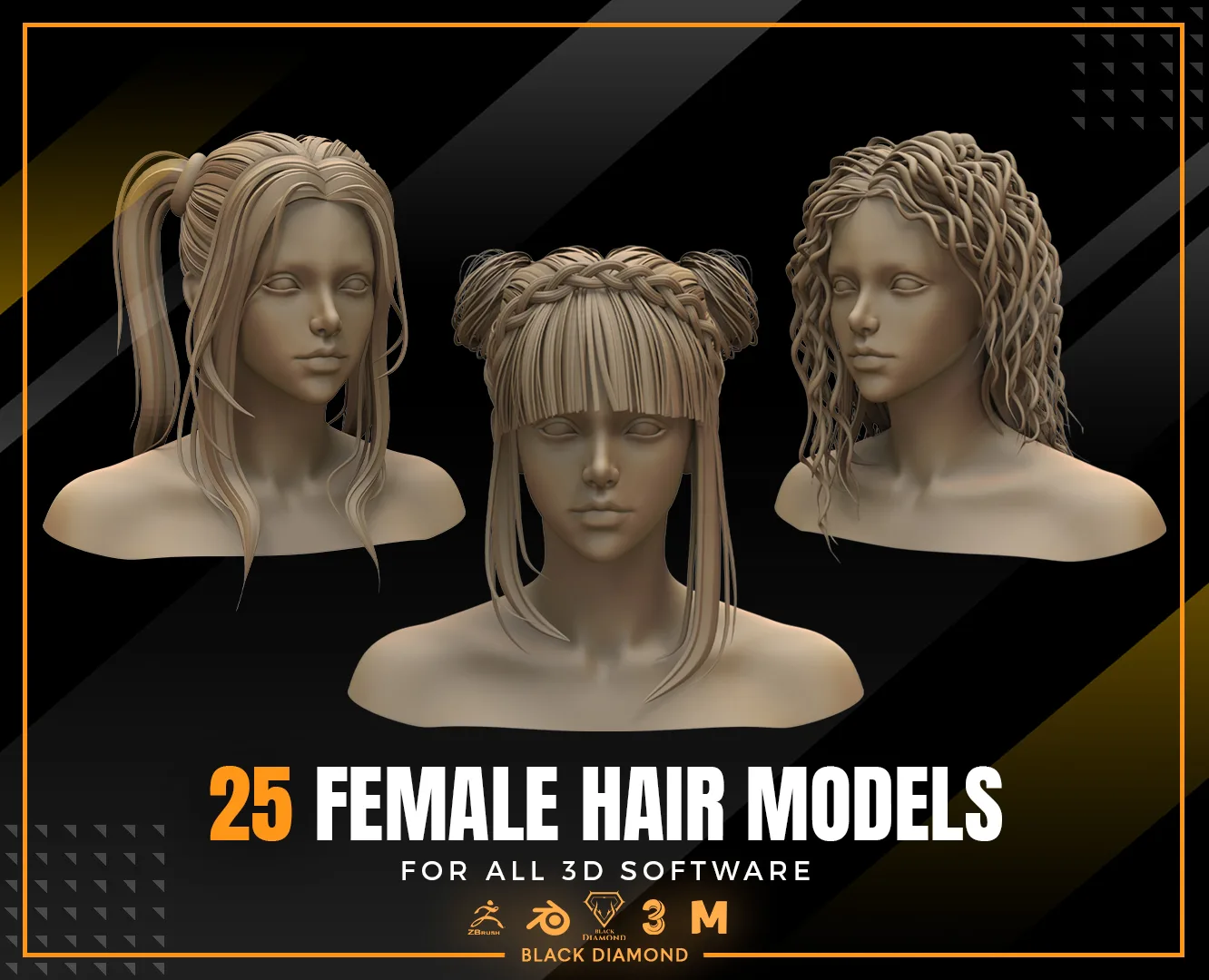 25 Hair Models ( All 3d Software )