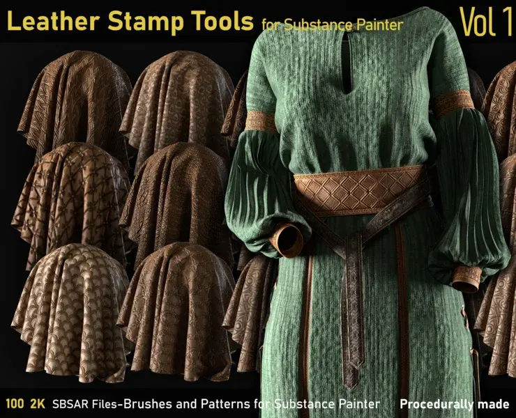 Leather Stamp Tools-Substance Painter-SBSAR