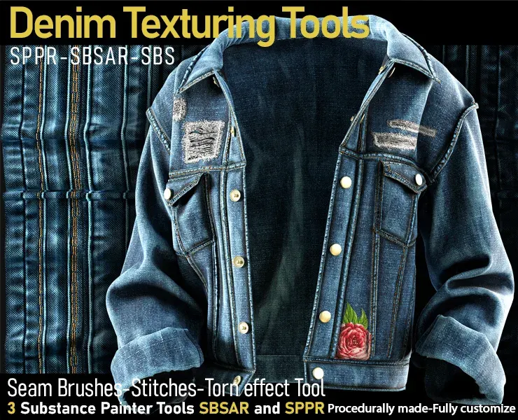 Denim Texturing Tools-Substance Painter-SBS-SBSAR-SPPR