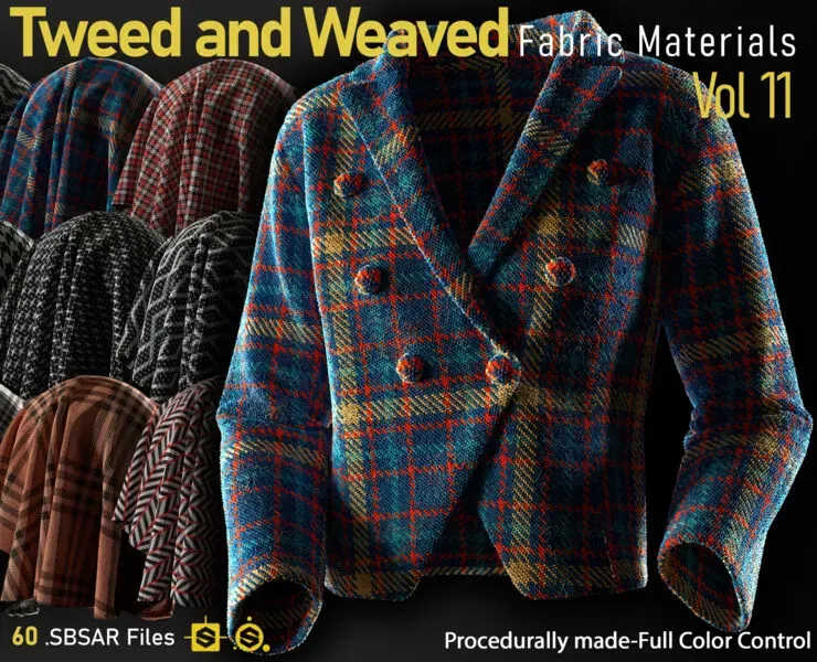 Tweed and Weaved Fabric Materials-vol11