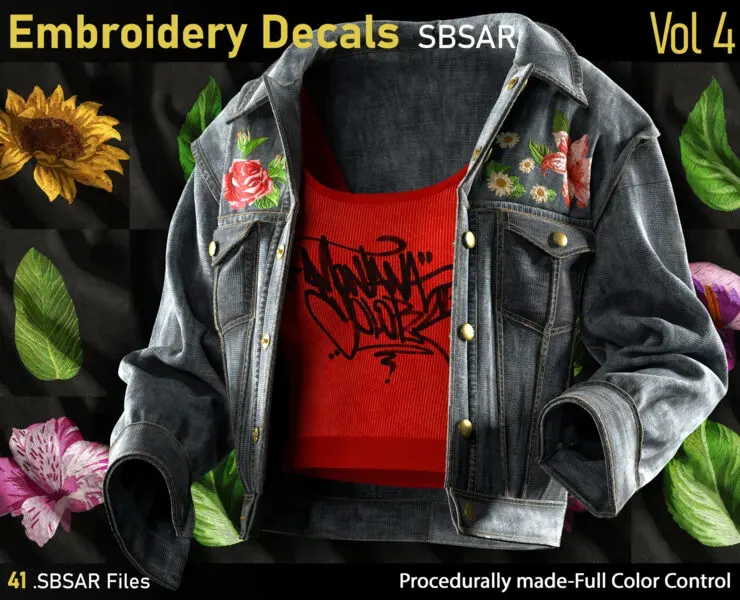 Embroidery Decals-SBSAR-Vol4