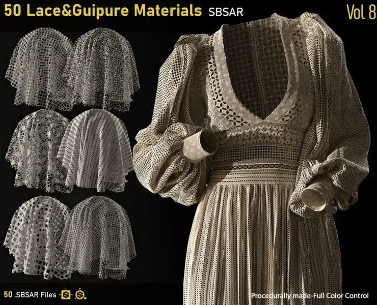 50 Lace&Guipure Materials-SBSAR-Vol8