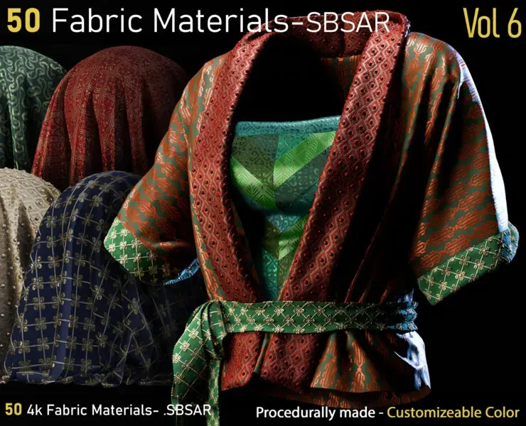 50 Fabric Materials-SBSAR-Vol06