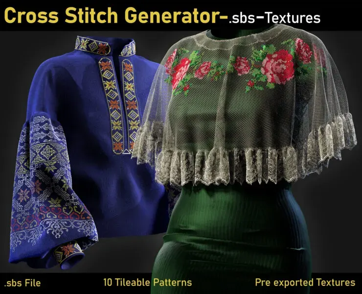 Cross Stitch Generator -SBS+Textures