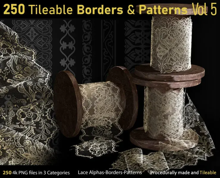 250 Alphas-Tileable Borders&Patterns-Vol5