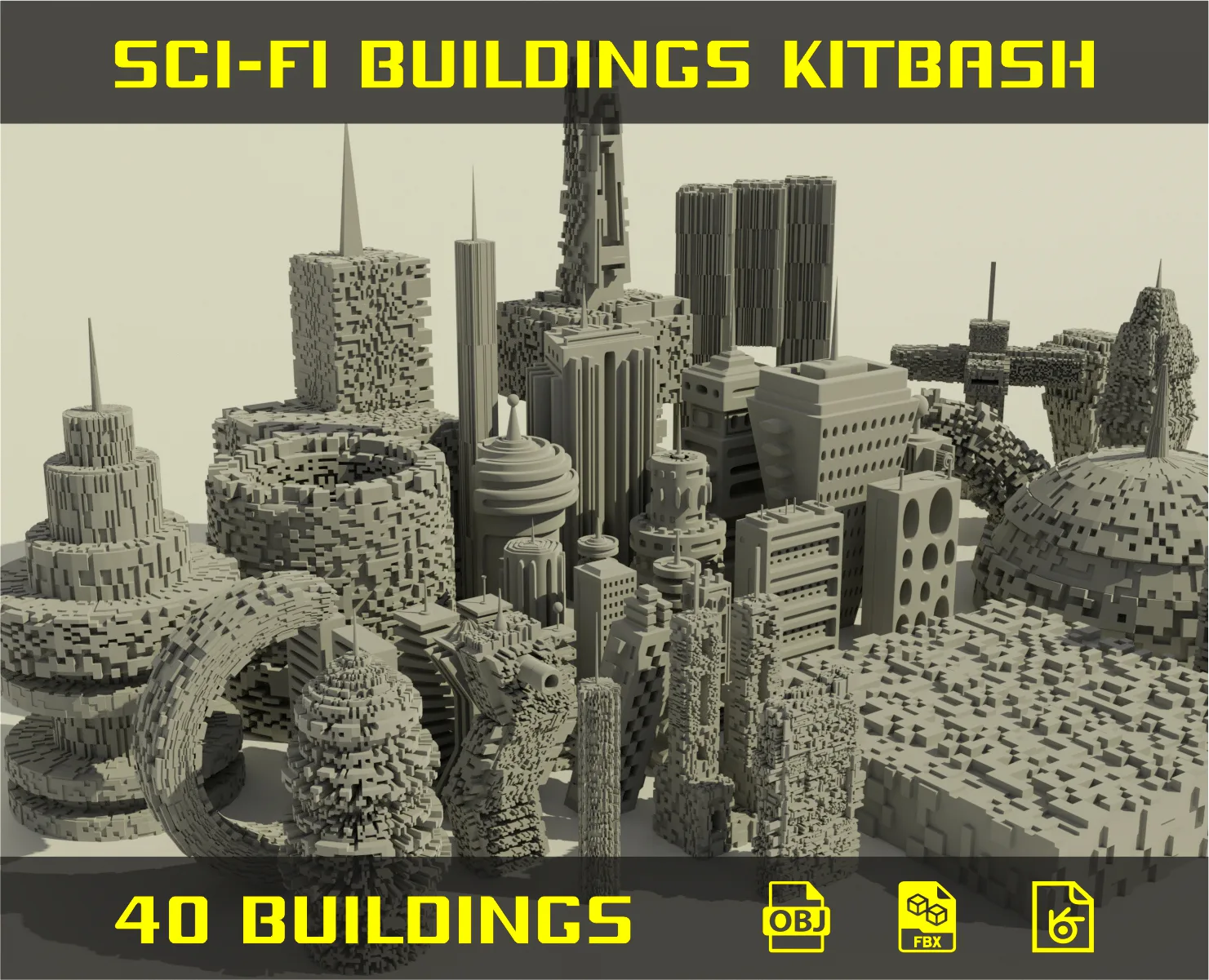 Sci-Fi buildings kitbash