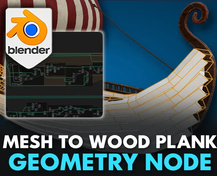 Blender 4 Mesh to Wooden Planks Geometry Node
