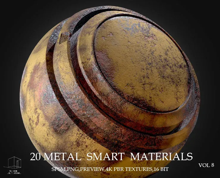 20 METAL SMART MATERIALS & PBR TEXTURES-VOL 8