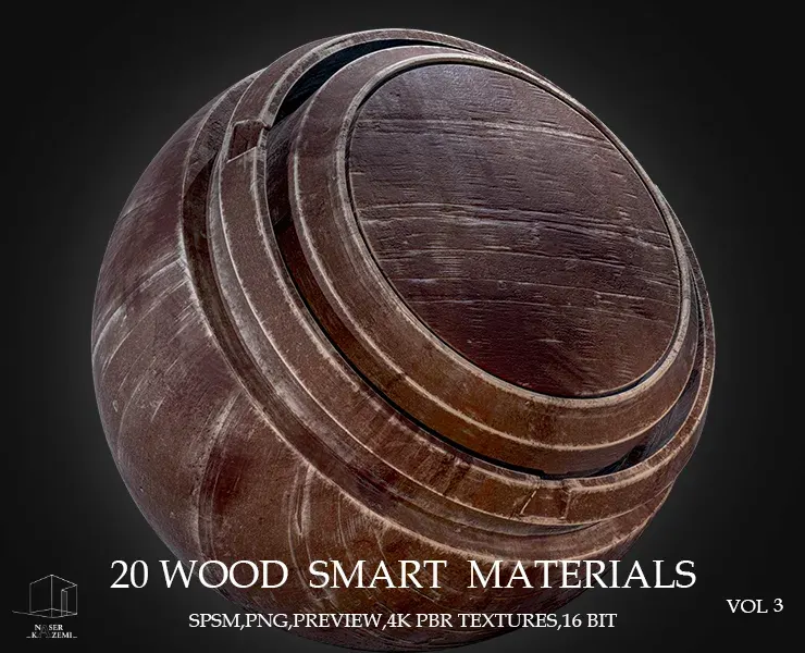 20 WOOD SMART MATERIALS & PBR TEXTURES-VOL 3