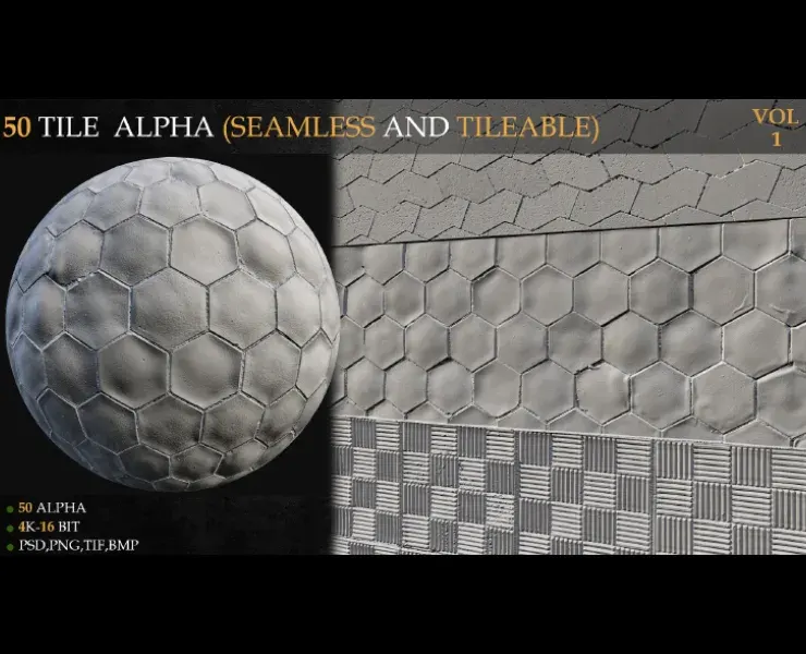 50 TILE ALPHA (SEAMLESS AND TILEABLE)-VOL 1