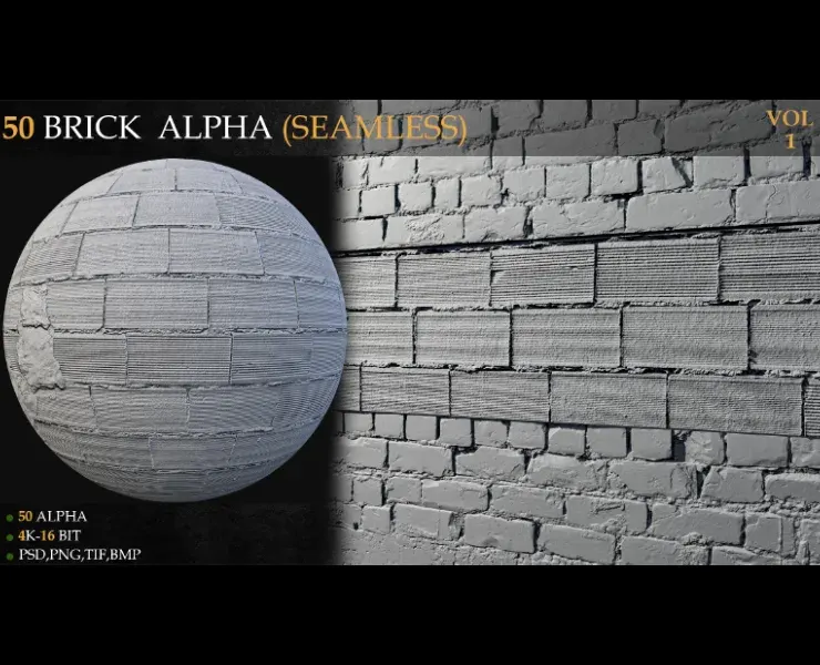 50 Brick Alpha (seamless)-VOL 1