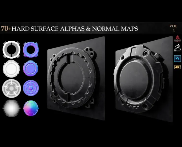 70+HARD SURFACE ALPHAS & NORMAL MAPS-VOL 3