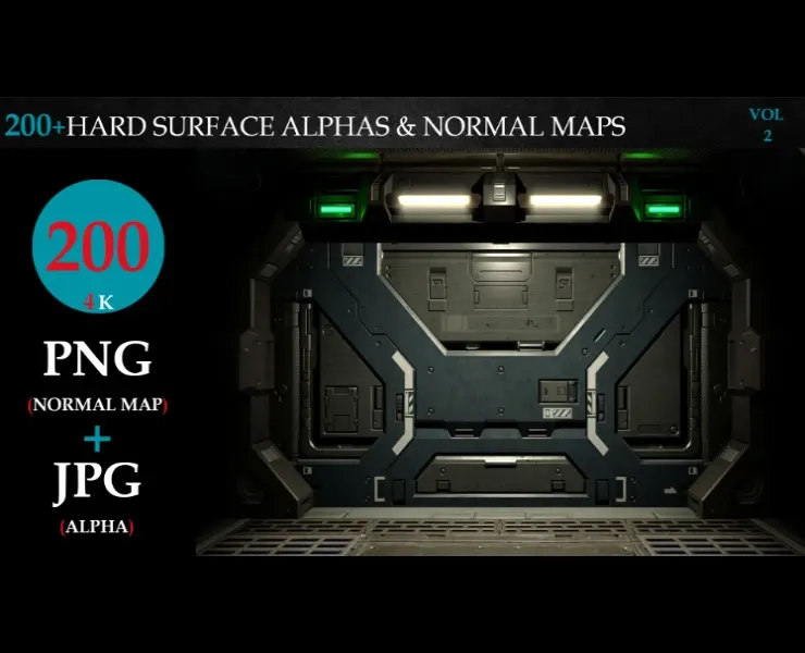 200+HARD SURFACE ALPHAS & NORMAL MAPS-vol 2