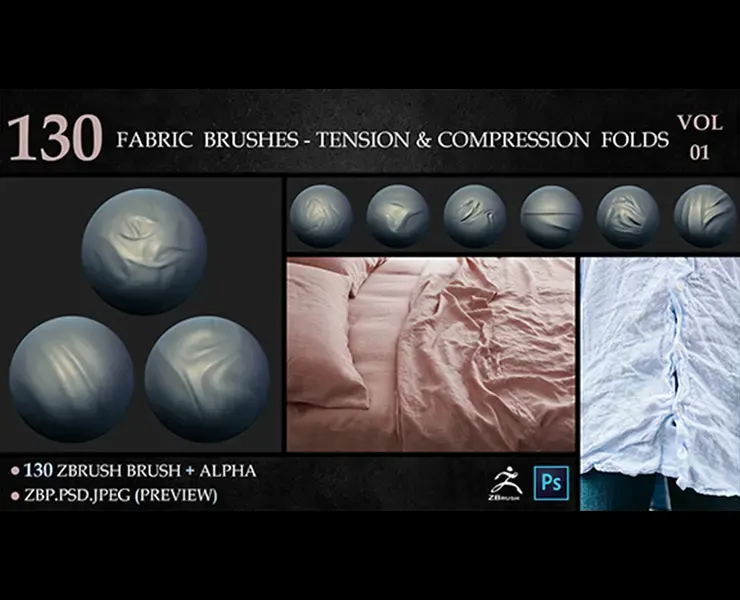 130 Fabric Brushes - Tension & Compression Folds