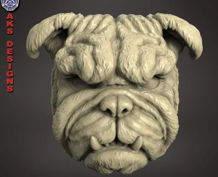 Bulldog Version 1 Wall Mount Decor Stl File