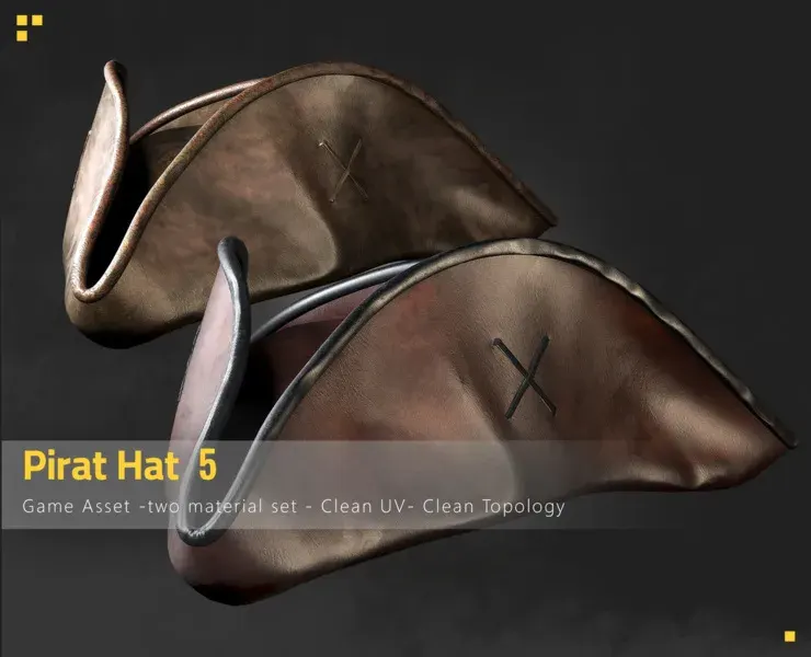 Pirate Hat 5 ( Game Asset , 2 Material Set )