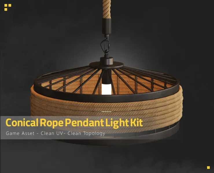 Conical Rope Pendant Light Kit Farmhouse