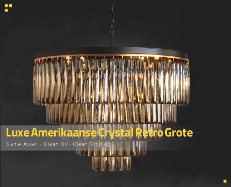 Luxe Amerikaanse Crystal Retro Grote Hanger Lamp