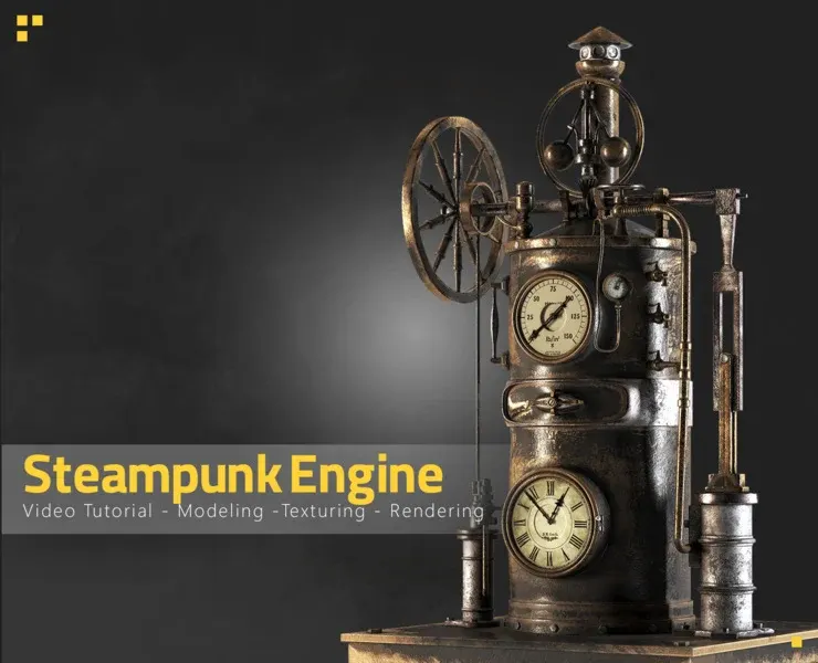 Steampunk Engine asset+4kPBR textures+11h tutorial