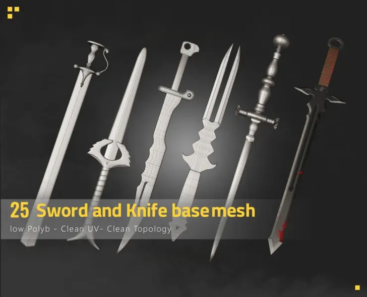 25 Sword and Knife base mesh