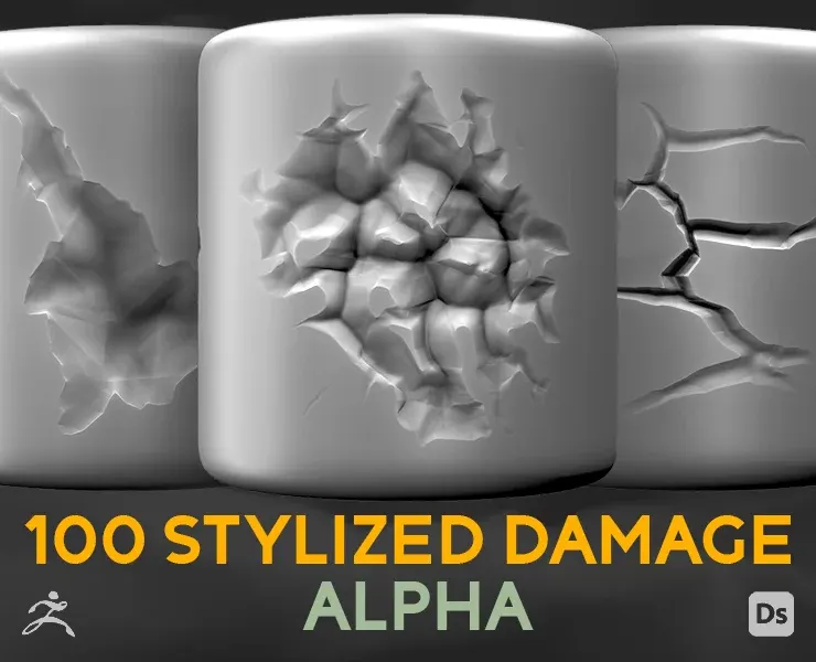 100 Stylized Damage Alpha