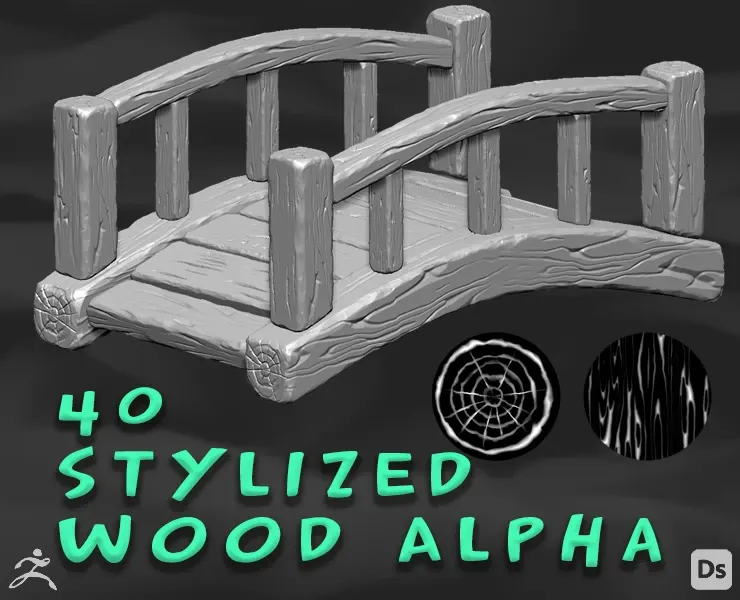 40 Stylized Wood Alpha