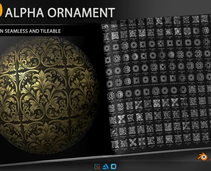 +500 Alpha Ornament - (seamless and tileable)