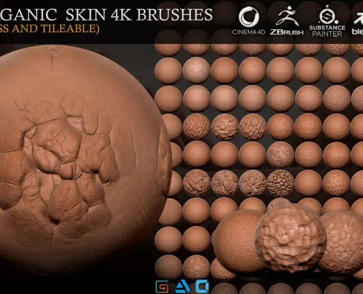+150 4K Brushes Skin (Seamless and Tileable)