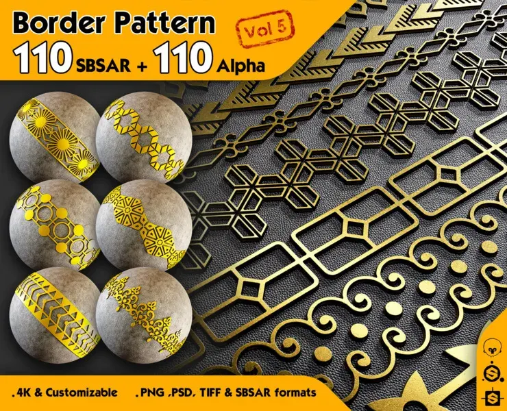 110 Border Pattern + Alpha (4K) Vol 5