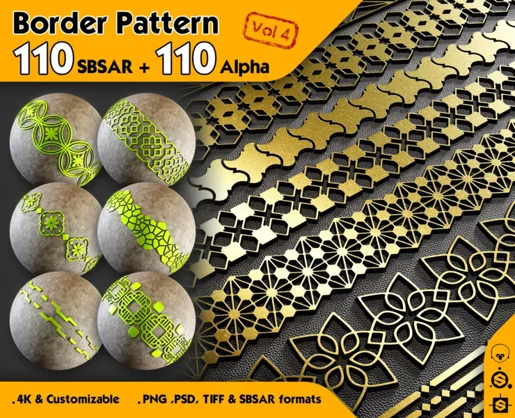 110 Border Pattern + Alpha (4K) Vol 4