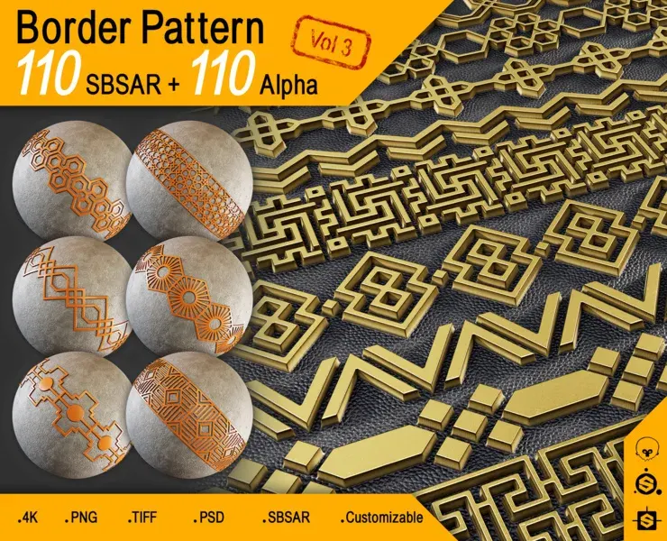 110 Border Pattern + Alpha (4K) Vol 3