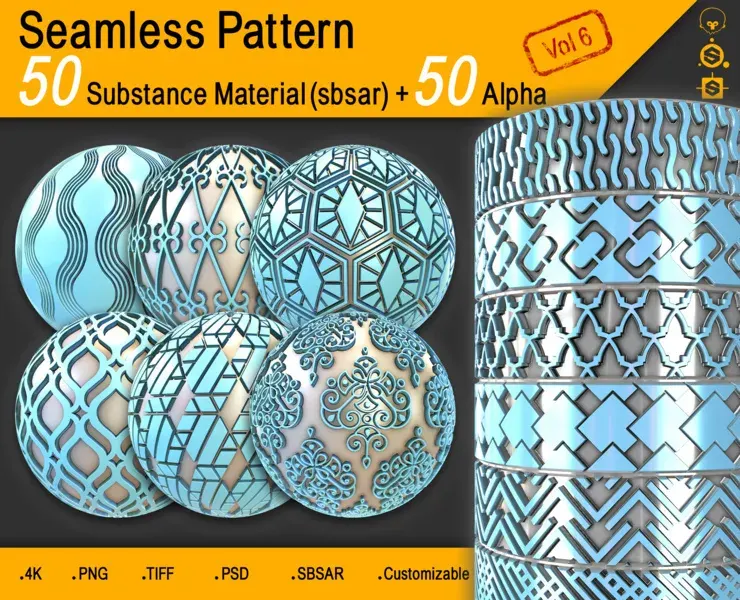 50 Seamless Pattern + Alpha (4K) Vol 6