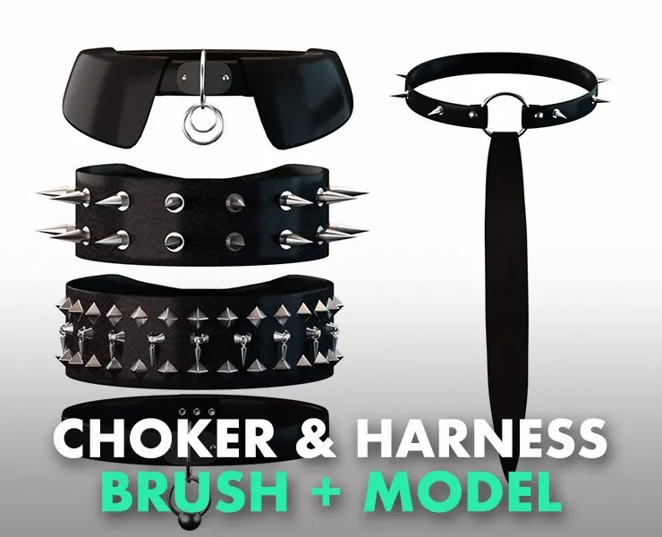 choker & harness brush + 3dmodel vlo1