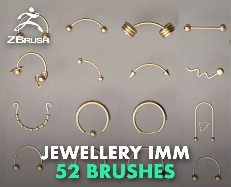 Piercings & earrings _IMM BRUSH +3dmodel