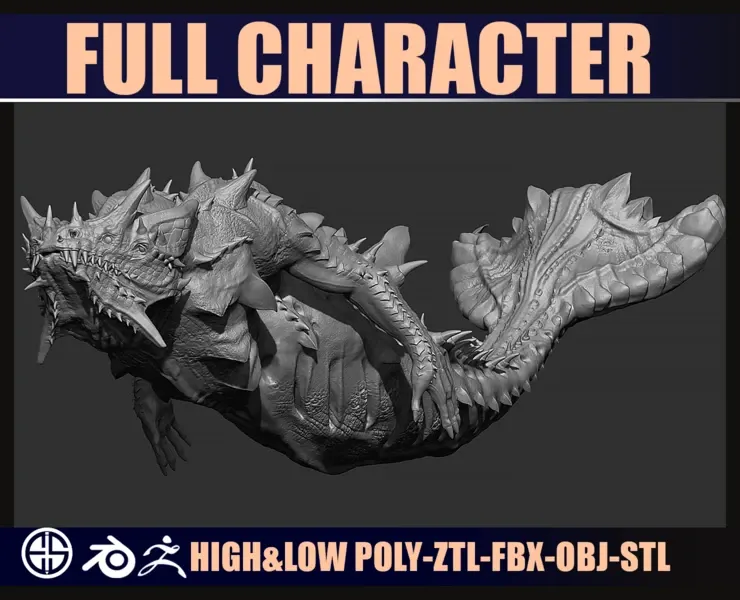 Creature-Dragon-Character-Ready character model