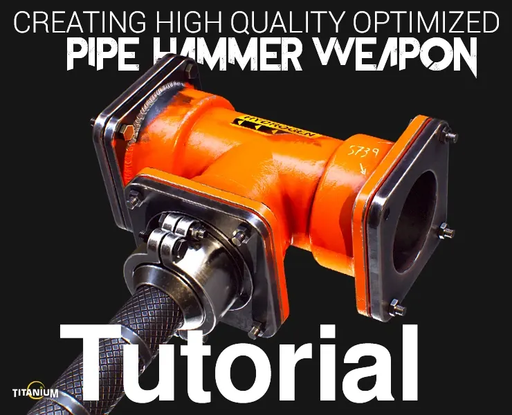 Pipe Hammer Weapon in Maya and Substance 3D Painter Creating Process