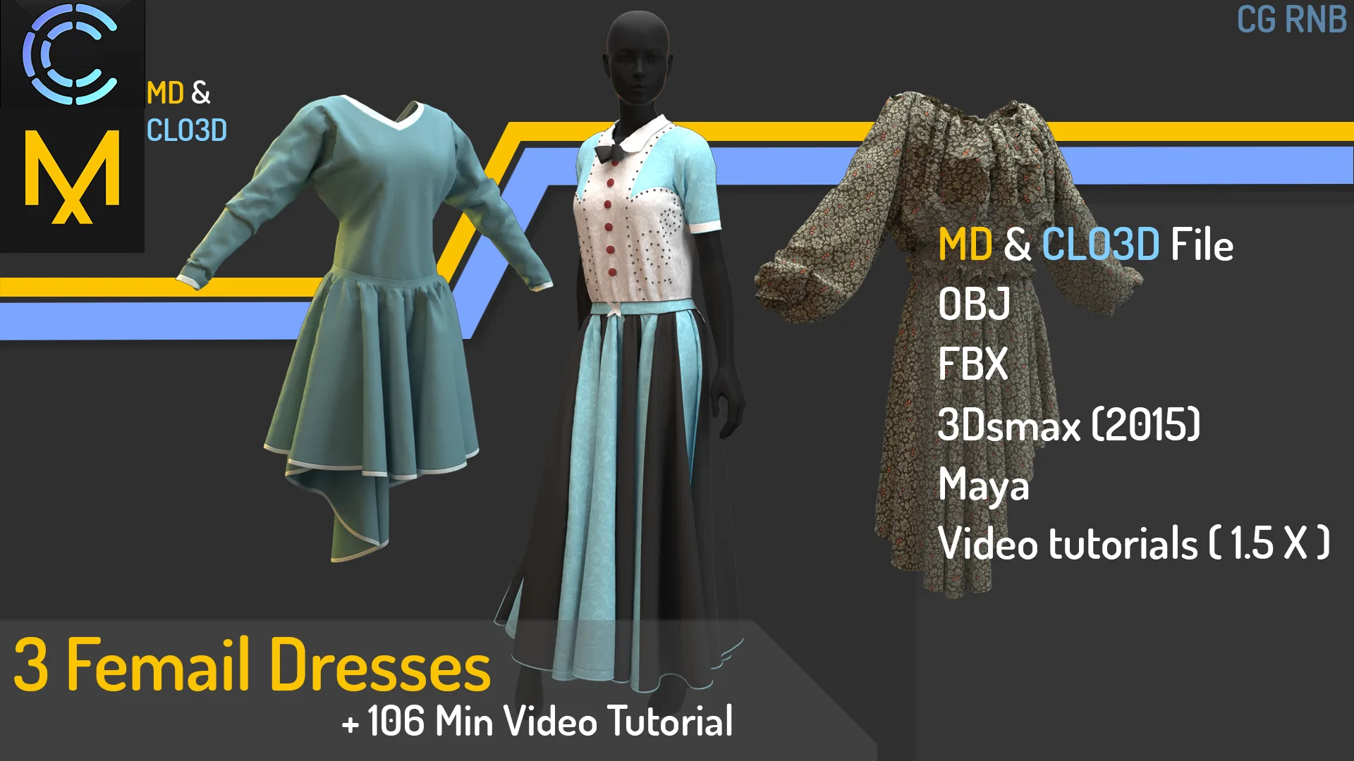 3 Femail Dresses With Video Tutorials