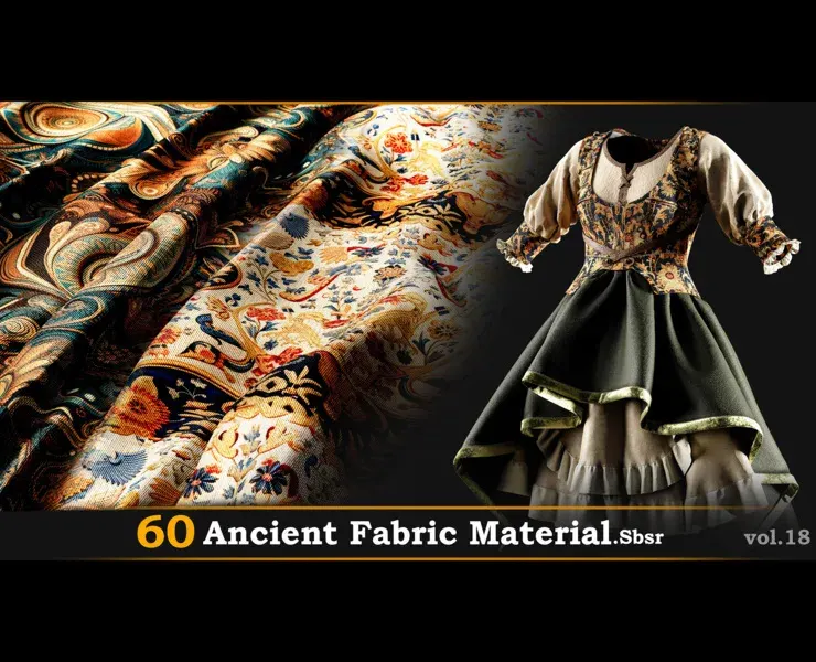 60 Ancient Fabric Material_Sbsar Vol.18