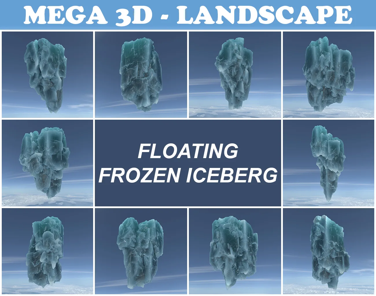 Low poly Floating Frozen Iceberg 211207