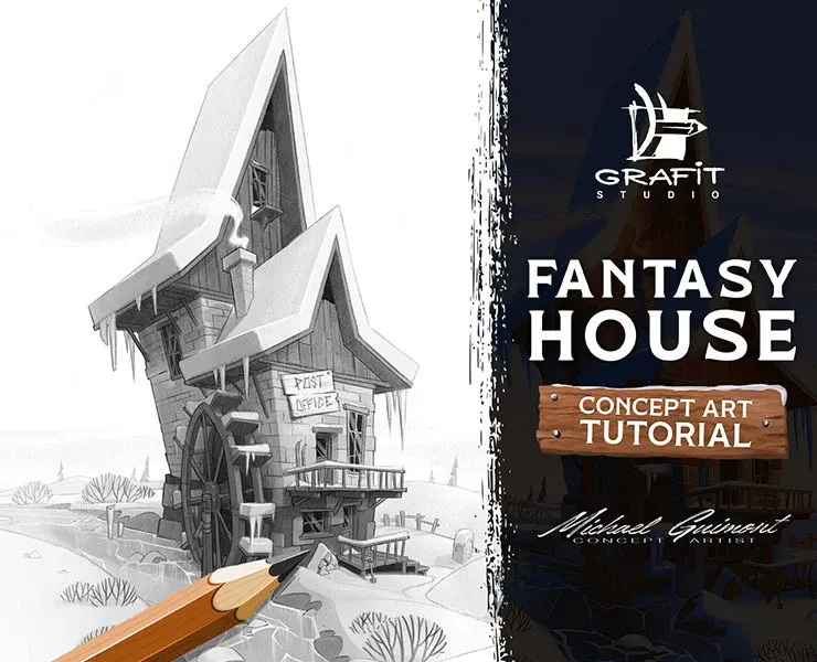 'Fantasy House' Concept Art Tutorial by Michael Guimont