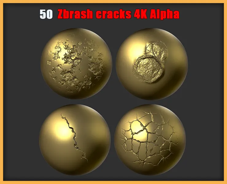 50 Zbrash concrete and stone cracks 4K Alpha
