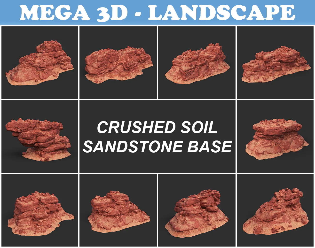 Low poly Crushed Soil Sandstone Base 210911