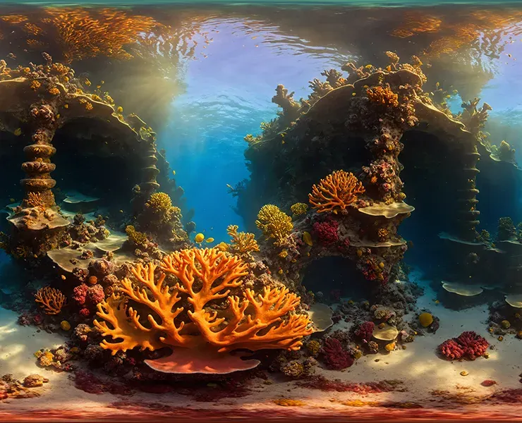 54 HDRI Coral Reef Panoramas - 360 Spherical Maps