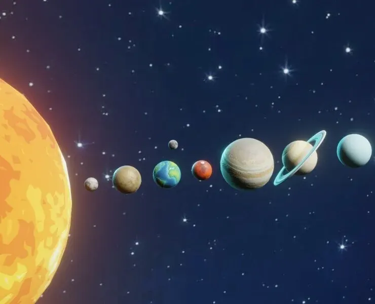 Stylized Solar System 3D Model