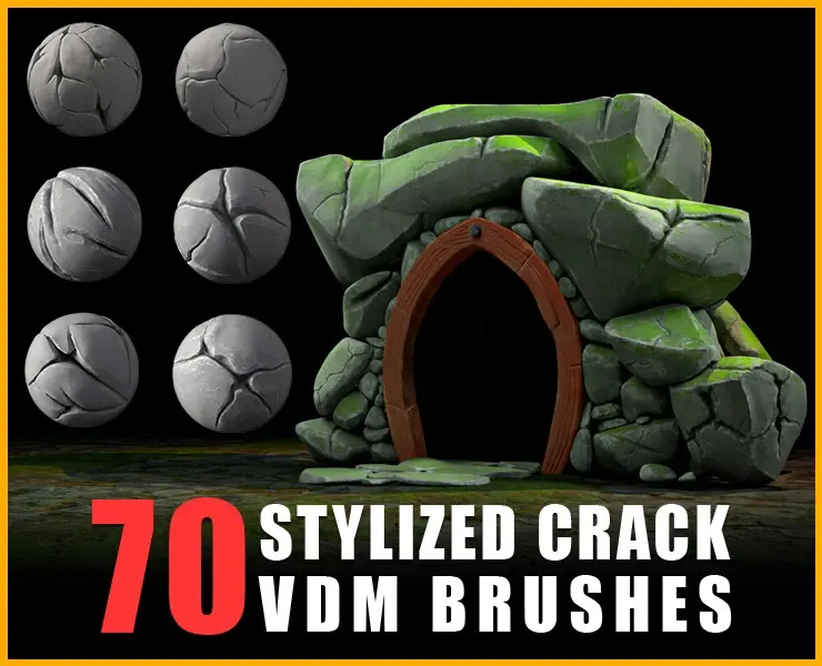 70 Stylized Cracks VDM Brushes