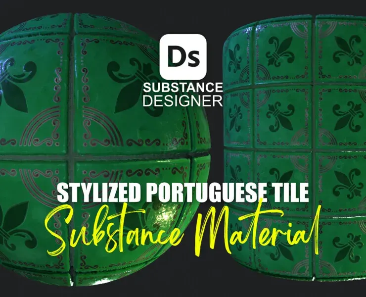 Stylized Portuguese Tiles Material 06 - Substance 3D Designer