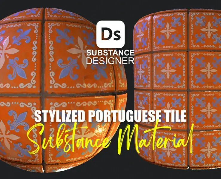 Stylized Portuguese Tiles Material 05 - Substance 3D Designer