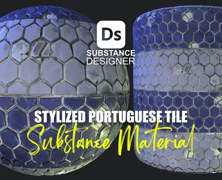 Stylized Portuguese Tiles Material 01 - Substance 3D Designer