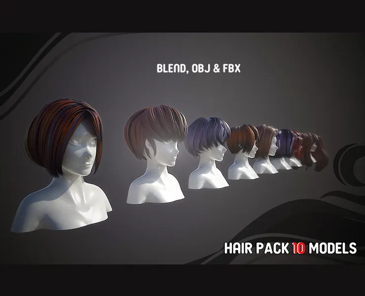 Hair pack 10 models